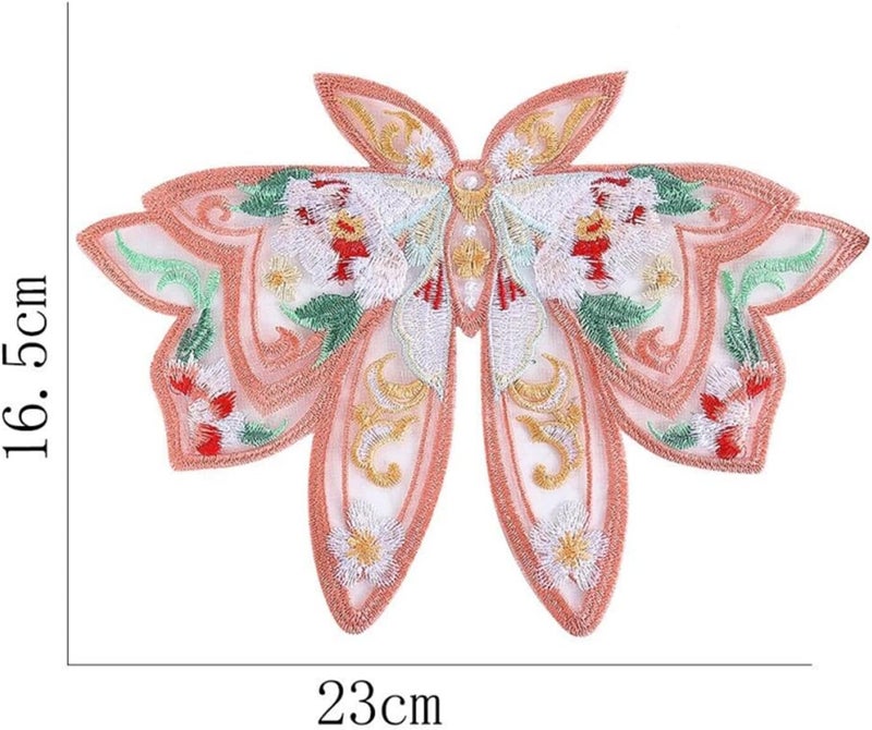 SuiGlory 2 PCS Bowknot Butterfly Lace Appliques, Corlorful Embroidered Applique Patches for Decor Bridal Wedding Dress Decoration - Image 4